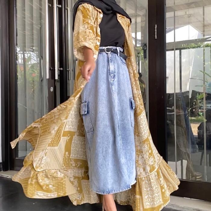 Outer Wanita muslim// cardigan // long outer // kemeja bangkok // kemeja sifon bangkok