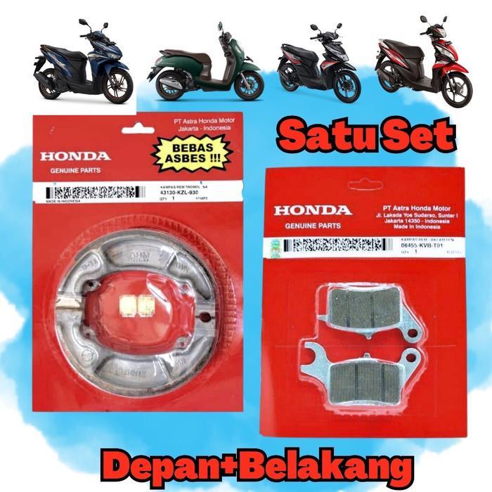 Kampas Rem Depan Belakang Beat FI Scoopy Vario 125 Beat Deluxe Beat Street KVB+KZL 1Set Motor