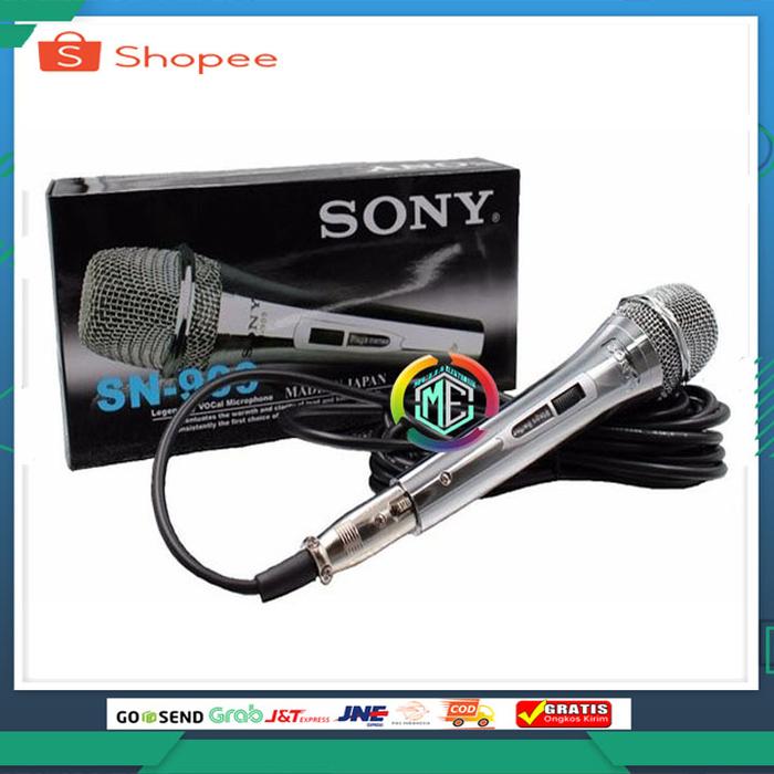 PAKET Mic/Micropon/Microfon/Microphone Sony SN 909 FREE KABEL MIC 3,5M - WARNA SILVER NEW SUPER MURA