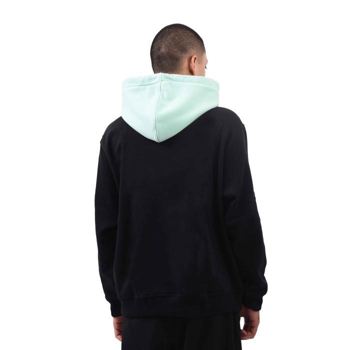 E✉IU LEAF A LOGO TWO TONE BLACK/GREEN HOODIE M♪1P