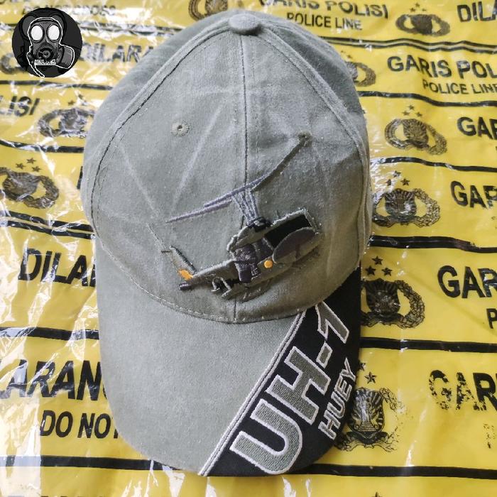 Topi Komando Eagle Crest - UH-1 Huey Helicopter Vietnam War Vintage Cap