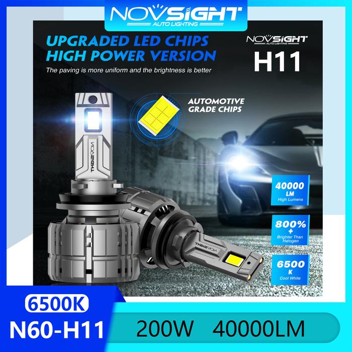 Novsight N60 6500K Lampu LED Super Terang Untuk Auto H11 Led