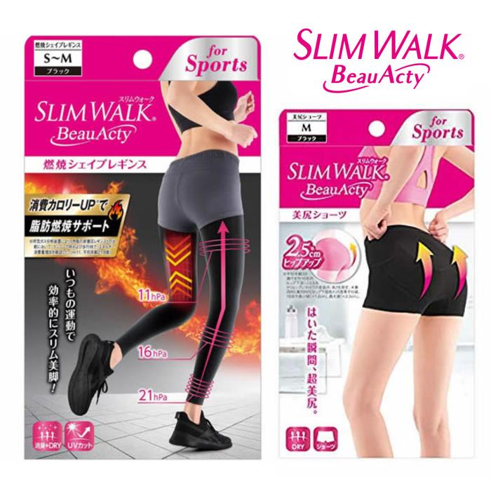 Slim Walk Beau-Acty Burning Shape Leggings Japan Pelangsing Anti Pegal Kaki dengan Taping Layout & W