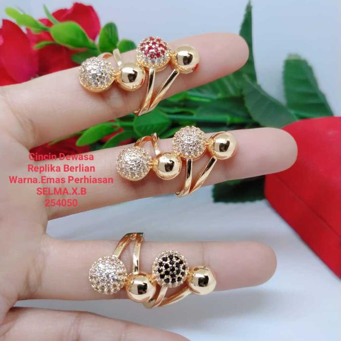 Cincin Replika Berlian Perhiasan Aksesoris Lapis Emas Terlaris Titanium Tembaga Xuping C22