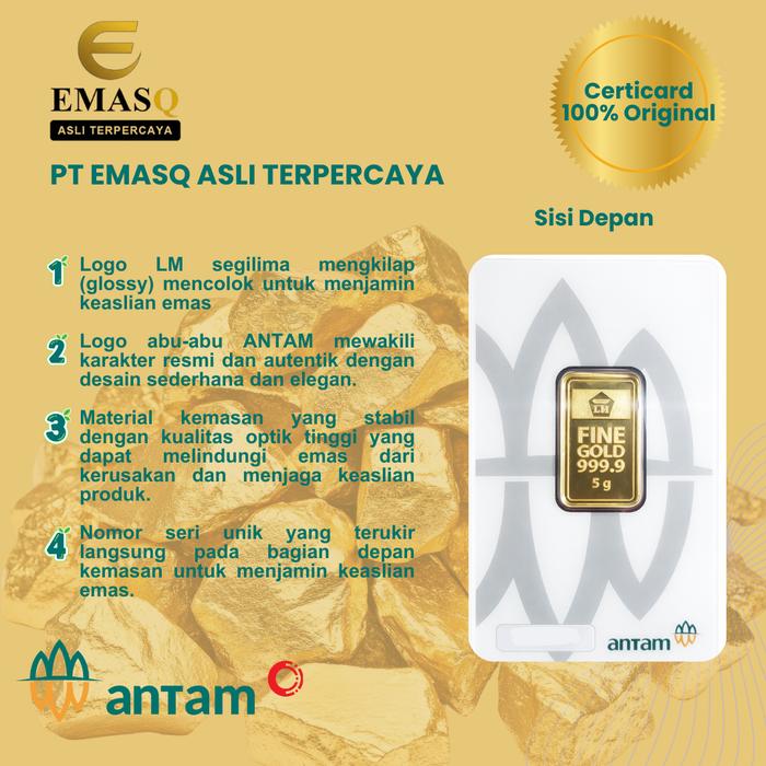 Emas LM Antam 2 Gram Retro Balok 100% Original