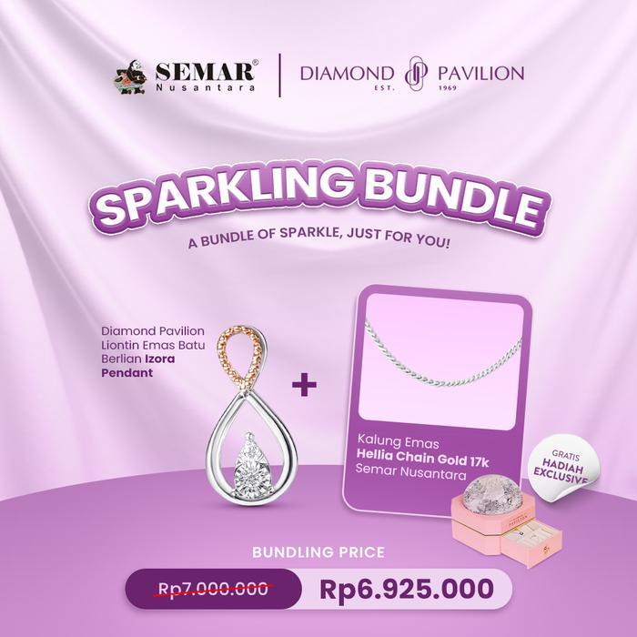 [BUNDLE] LIONTIN IZORA DIAMOND PAVILION & KALUNG EMAS HELIA 17K SEMAR NUSANTARA