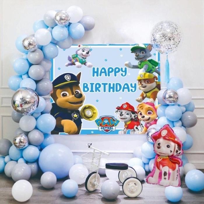 Paket balon backdrop dekorasi balon ready stock motif karakter kartun ulang tahun anak astronot/soni