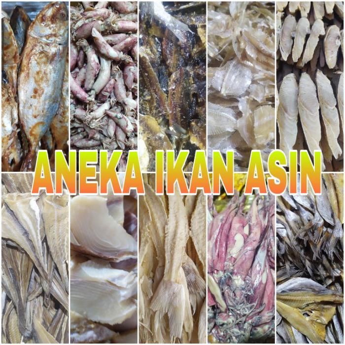 Aneka Ikan Asin 250gr Jambal Roti Cumi Peda Pari Cucut Lapan Tawes Kakap Teri Sepat Kapasan Selar Pa