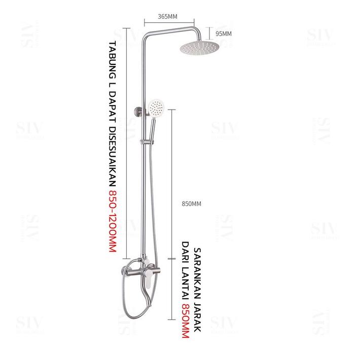 Shower Tiang Head Set Dan Faucet Kamar Mandi Kran Air Kamar Mandi Shower