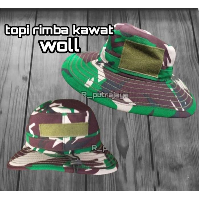 TOPI RIMBA LORENG MALPINAS BAHAN SRITEX/ RIPSTOP/Topi rimba loreng malvinas standar TNI topi rimba a