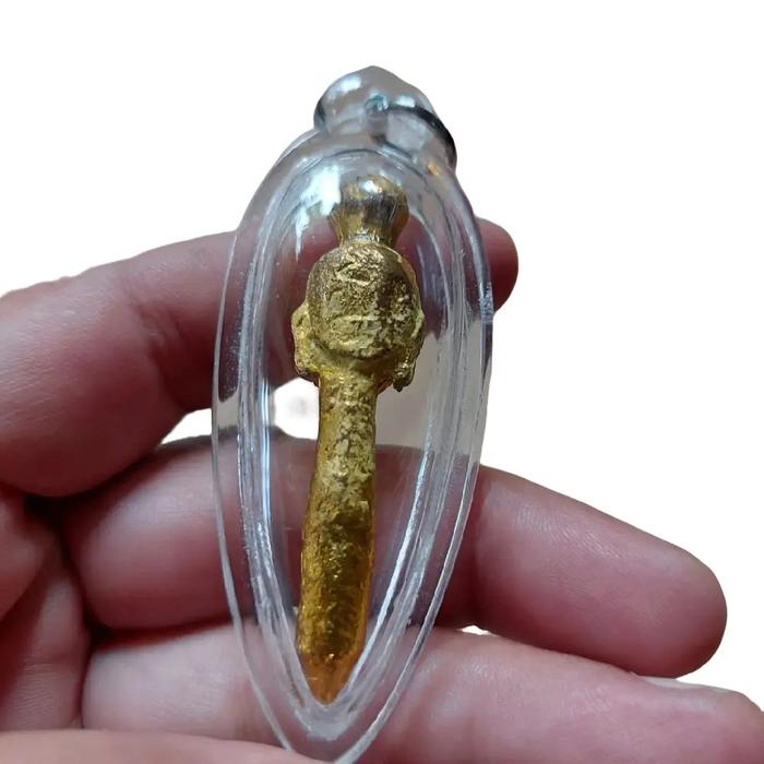 Leklai Gold Natural Holy Cave Lp Somporn Blessed Thai Buddha Pendant