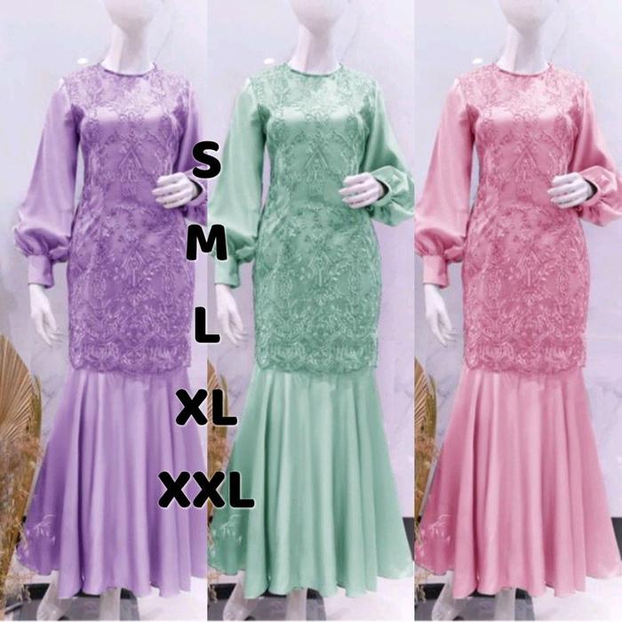 MAXI PIPI DUYUNG TILLE SATEN VELVET ( S M L XL XXL )/GAMIS KONDANGAN/GAMIS LEBARAN/SERAGM BRIDESMAID