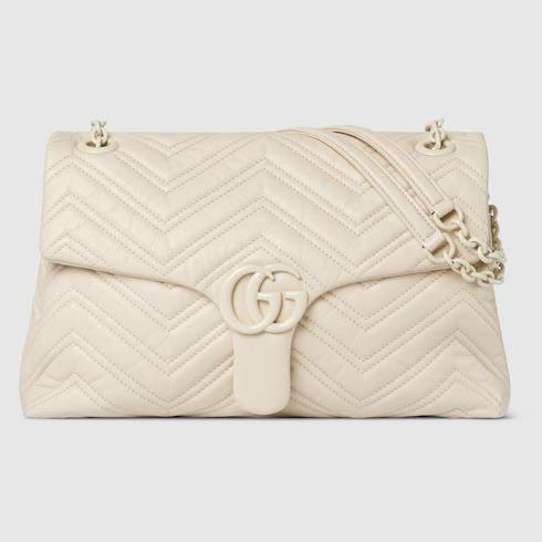 Tas Jinjing,Tas Premium Wanita,GG Marmont medium shoulder bag,white