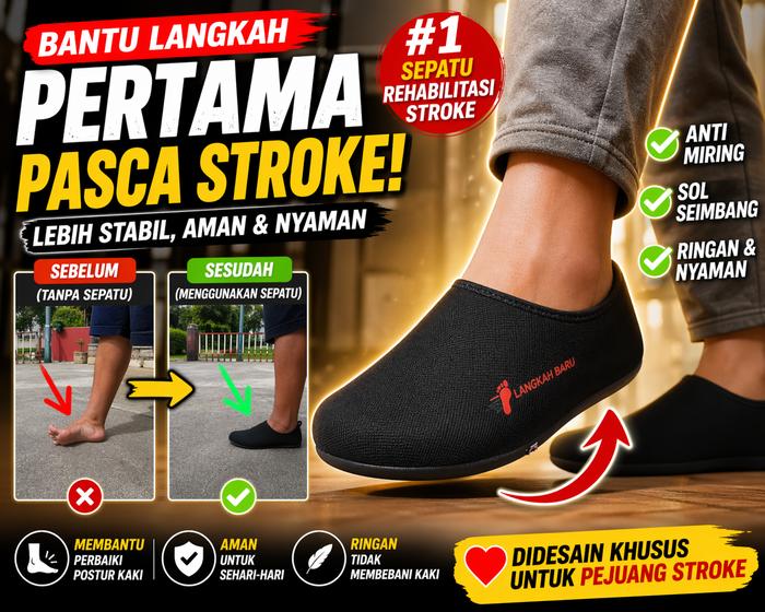 Langkah Baru Sepatu Rehabilitasi Pasca Stroke - Desain Stabil & Sederhana, Bahan Ringan, Nyaman untu