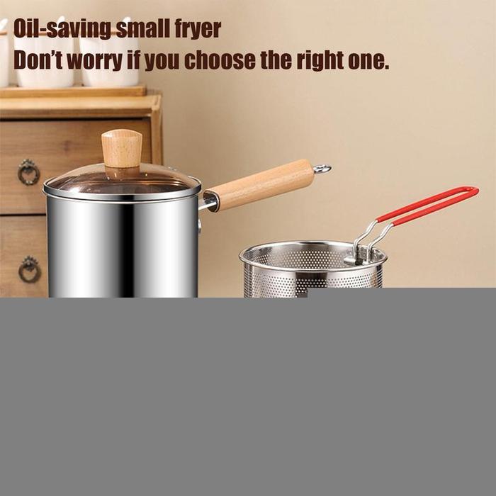 Stainless Steel Deep Fryer Pot Japanese Tempura Small Deep Frying Pan