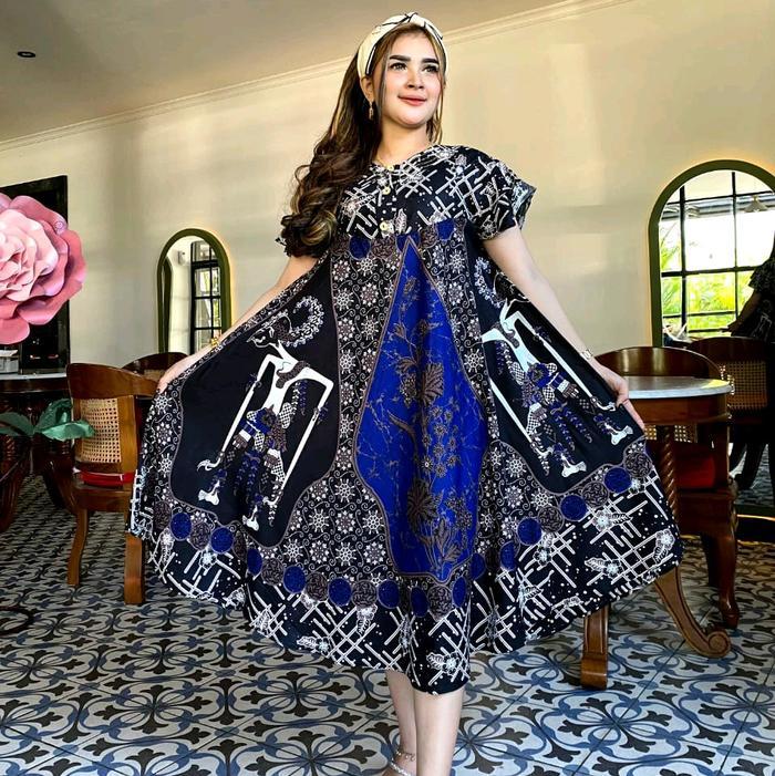 Istimewa Daster payung daster jumbo daster batik pekalongan daster sogan terbaru Bunga bahan rayon B