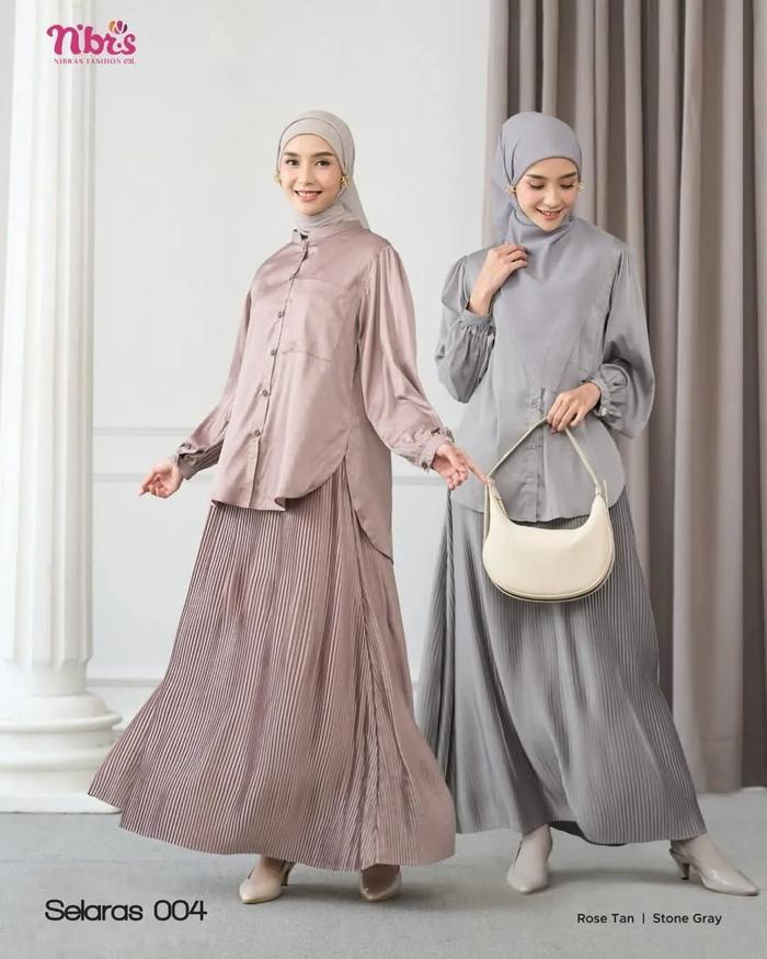NIBRAS -  Selaras 004 - Setelan Wanita Dewasa - Atasan dan Rok Wanita Simple