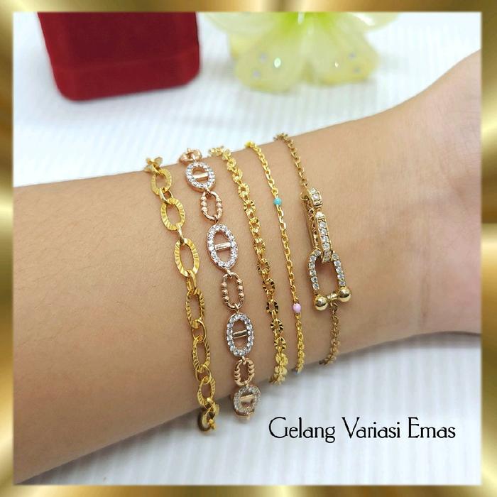 Gelang Perak 925.Gelang variasi emas