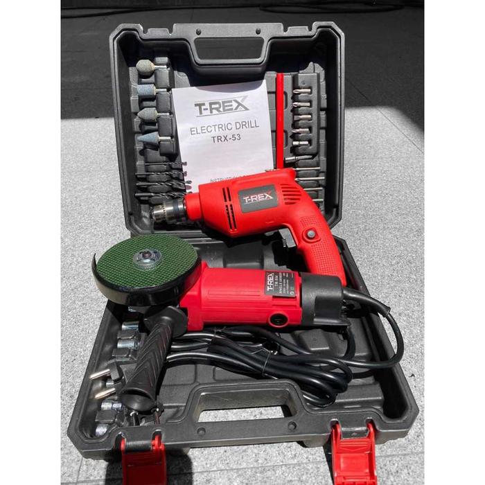 PAKET BOR 10mm set koper + GERINDA TREX 4inch Gerinda dan bor - paket pertukangan - power tools - me