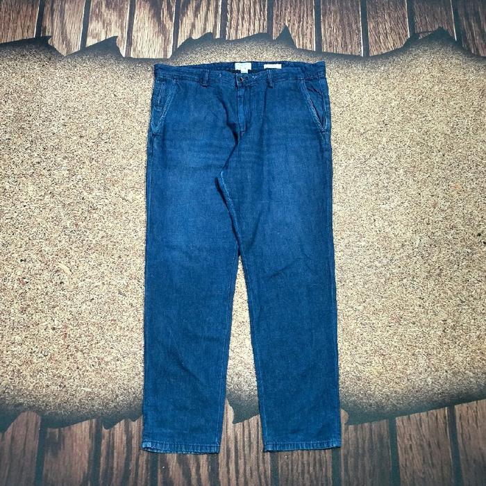 celana panjang jeans biru JACK & JONES celana denik blue washed big size jumbo 39