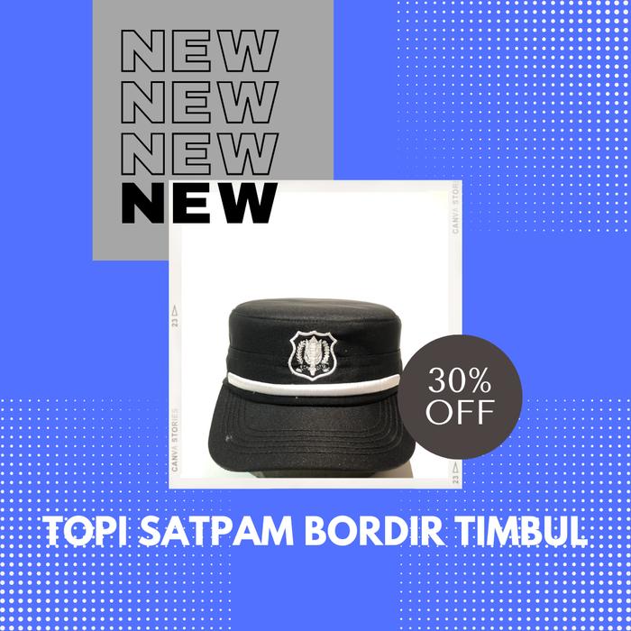 TOPI SATPAM | TOPI SATPAM KOMANDO | TOPI SATPAM HITAM | TOPI SATPAM LIST TIMBUL