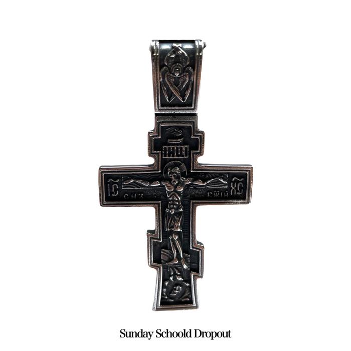 Kalung Salib Orthodox Seraphim Silver
