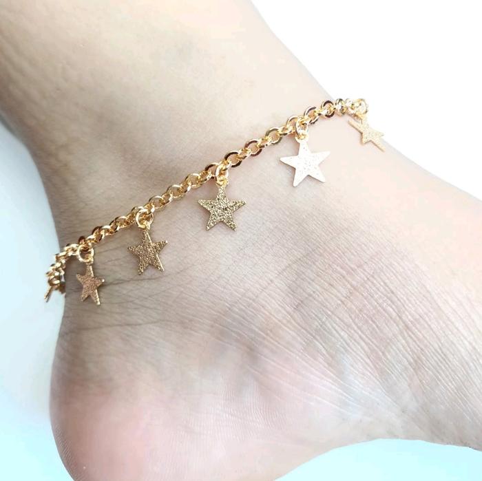 Gelang kaki kuning emas 24k | gelang kaki silver | gelang kaki rosegold dewasa