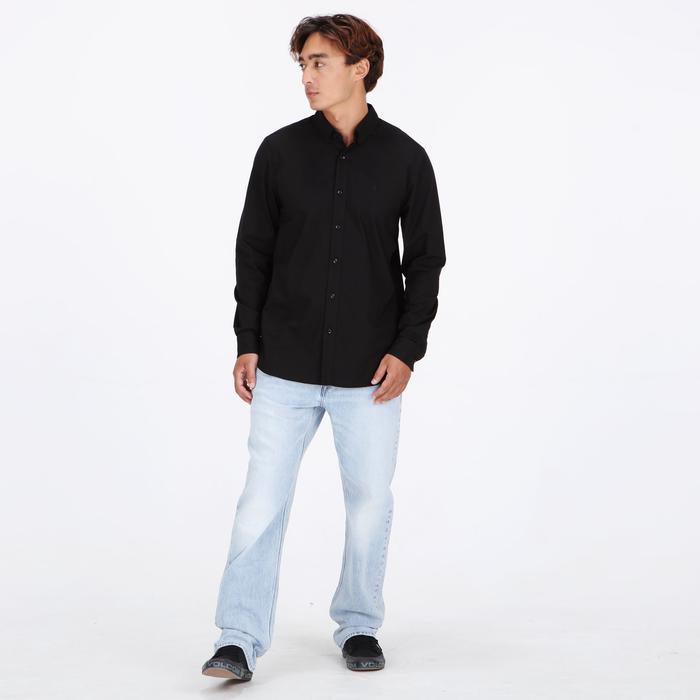 VOLCOM MLH OXFORD STRETCH LONG SLEEVE SHIRT BLACK