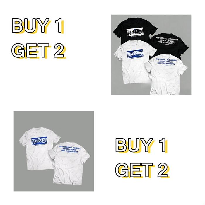 [ANAK KAOS] [BUY 1 GET 2] Kaos Baju Reguler Lengan Pendek Motif Bandung "Our City Our Pride" & Teks 