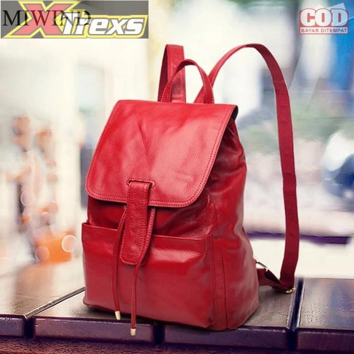 Tas RANSEL Wanita / Kantong Ramsel Kulit Asli Original Garut / Tas Cewek Keren