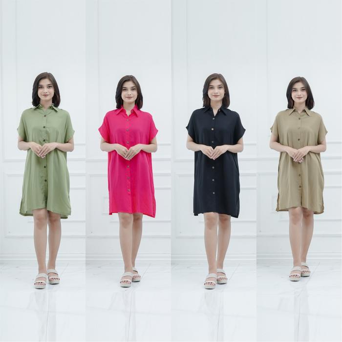 Nonieta Luna Daster Kekinian Terbaru Busui Bumil Baju Tidur Premium Rayon Polos Wanita Dress Homedre