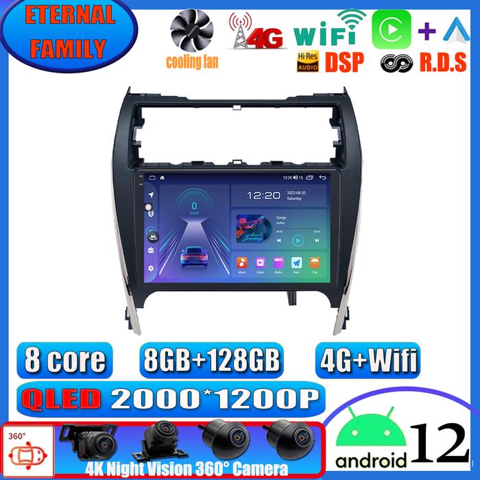 Android 12 Carplay auto For Toyota Camry USA 2012-2017 Car Radio