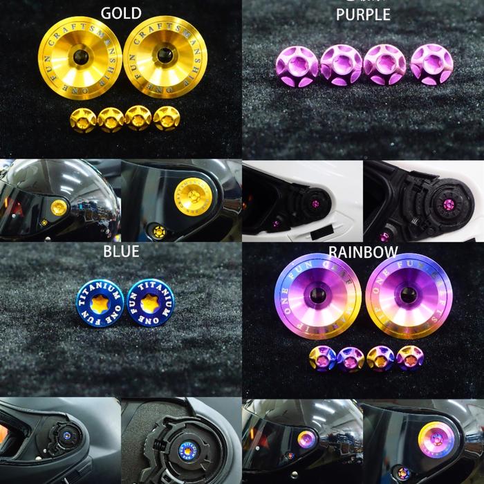 Titanium Alloy Screws for SHOEI X14 X15 Z8 Z7 GTAIR Glamster X12 Motorcycle Helmet, High Strength Li
