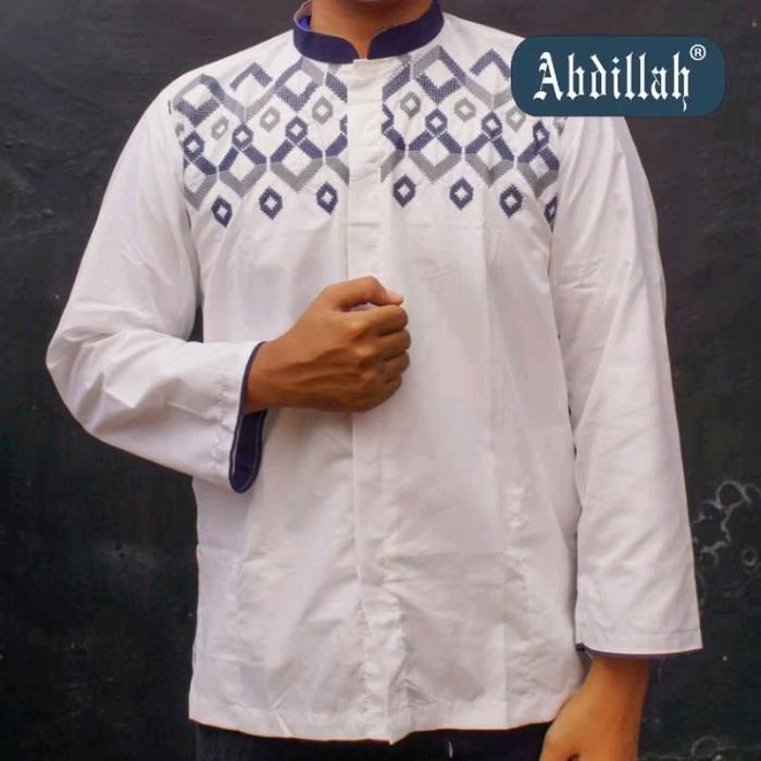 baju koko abdillah exkslusive saku samping koko abdillah model bordir