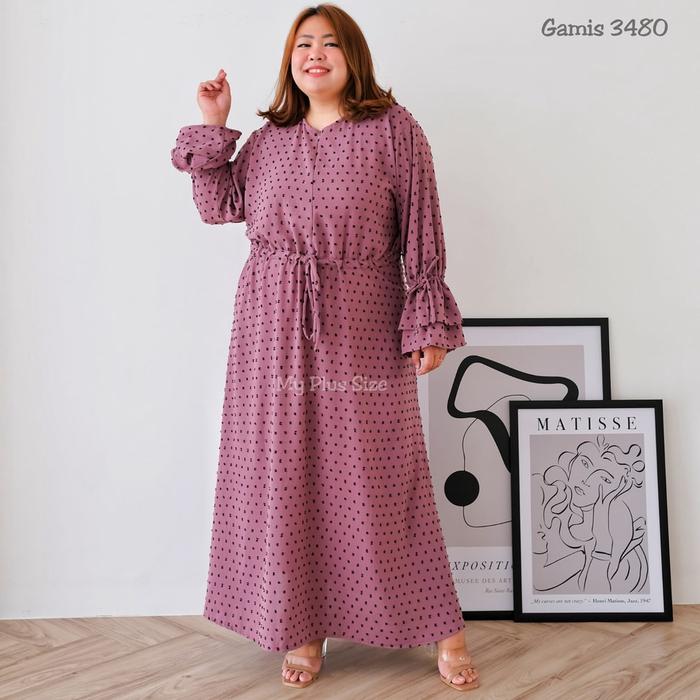 Gamis Ruby Dot Jumbo 3480, Ld 130 & 145 cm