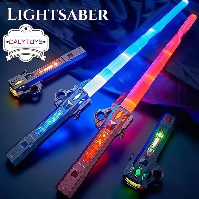 Mainan Pedang Pedangan LightSaber 2 in 1 Laser Light Saber LED Anak Laki Laki Lampu Suara (JD53)