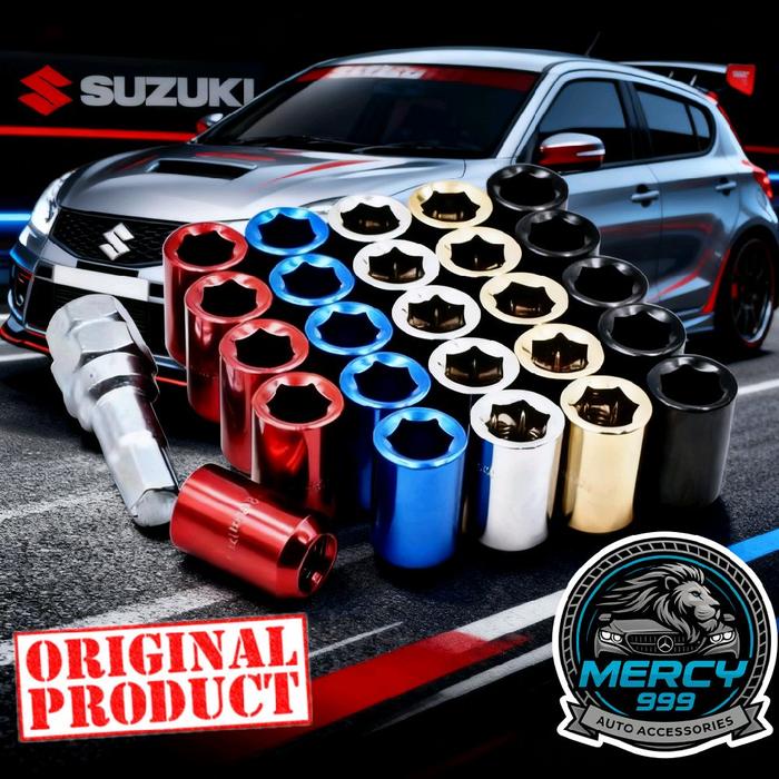 Suzuki Ignis Mur Roda Racing Baut Lugnut Variasi Warna Seneka Anti Maling 16/20 Pcs Bahan Besi Baja 
