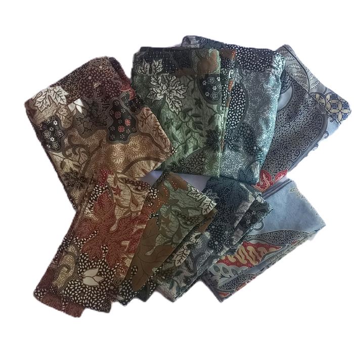 rok batik span belah tutup samping depan