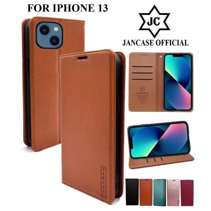 JANCASE FLIP WALLET UNTUK IPHONE 13 cover premium  casing dompet handphone
