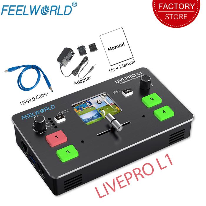 FEELWORLD Multi-format Video Atem Switcher 4 X HDMI Inputs Mixer USB
