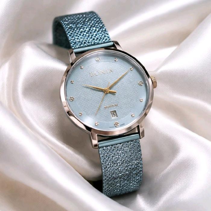 PRELOVED JAM TANGAN BONIA SAPHIRE BLUE SWAROVSKI ORIGINAL