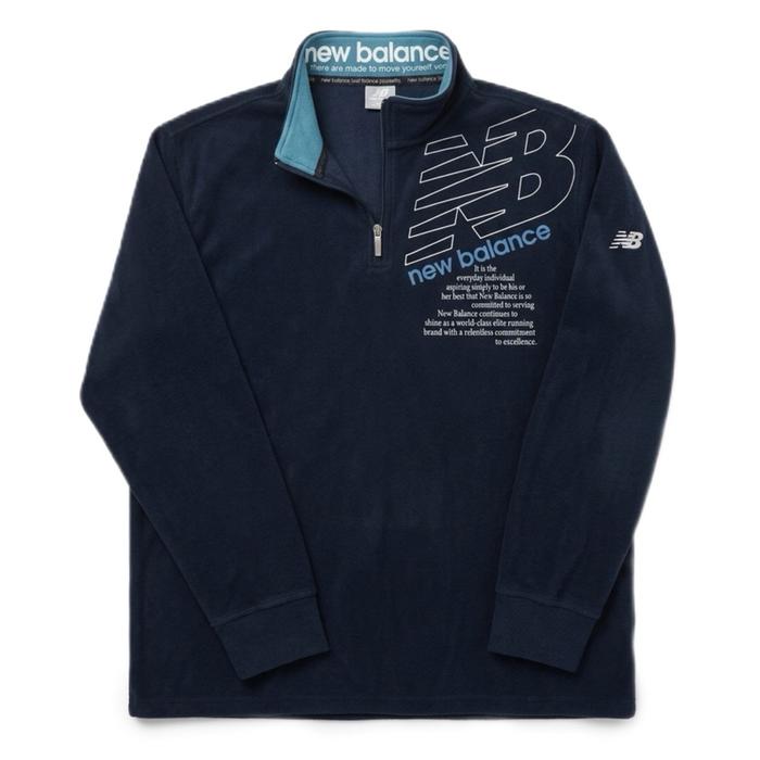 PRE-LOVED | New Balance Half-Zip Fleece Sweater Original - Pullover NB Navy Bahan Tebal