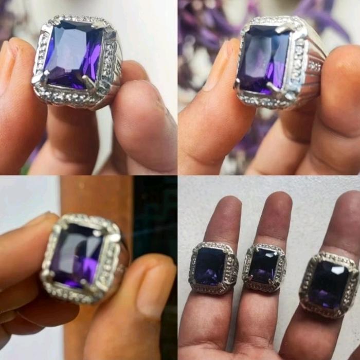 cincin batu akik kecubung Kalimantan cutting kotak
