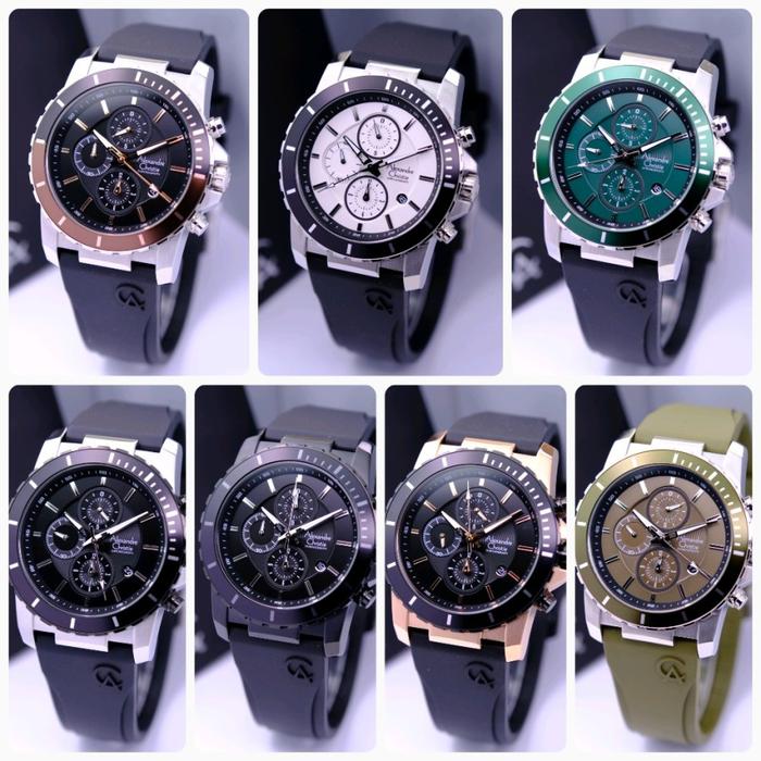 ALEXANDRE CHRISTIE 6141 MC RUBBER PRIA ORIGINAL GARANSI 1TAHUN Karet Quartz Stainless Watch Watch