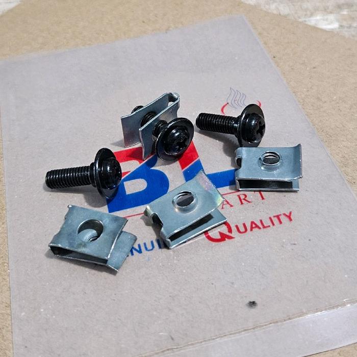 (10 baut + 10 klip) Set Klip M5 + Baut Dasi Honda 5x16