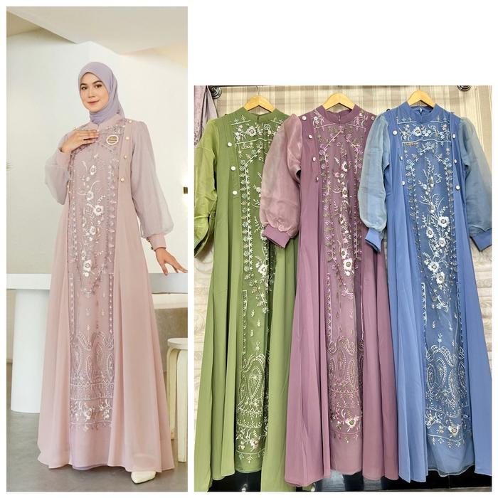 Hanifa Dress Gamis Layka Original Mewah Cantik Murah kondangan Pesta