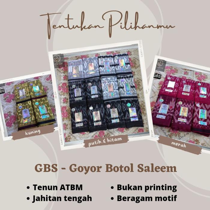 KHUSUS PUTIH BOTOL EM - SARUNG GOYOR TENUN ATBM JAHITAN TENGAH TENUN GOYOR ATBM