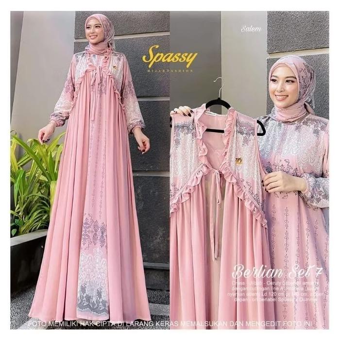 BERLIAN set / Berlian set 4/ Berlian set 6 / Berlian set 7 / Gamis set hijab segi 4 / Gamis dress m