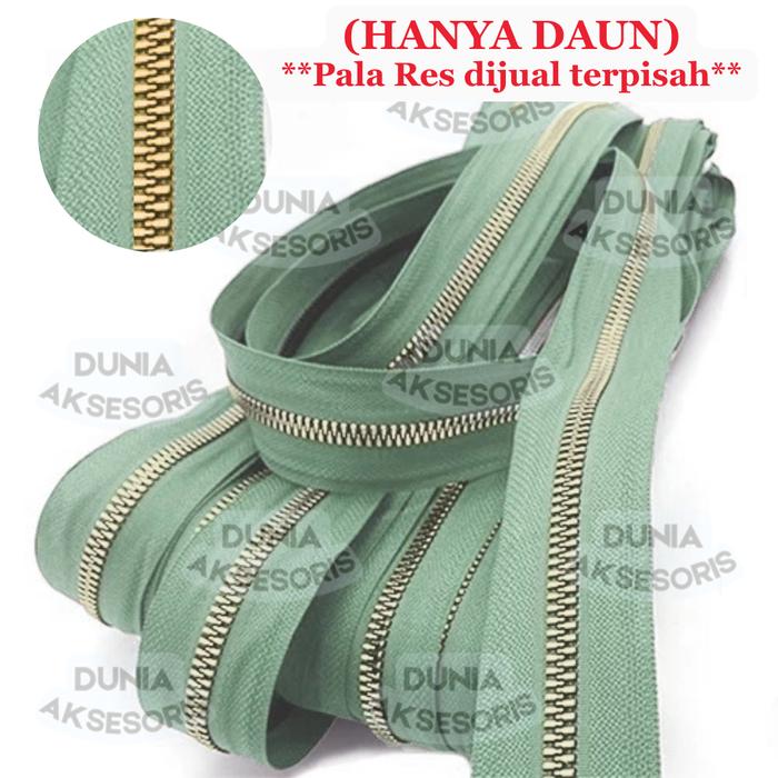 Daun Resleting BESI (2 Arah - GIGI BESAR) No. 5B (463 Sage) EMAS MUDA - Aksesoris Tas (IMPORT)