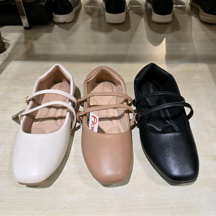 Fladeo Sepatu Flat Wanita New Arrival Aksesoris Gesper Ringan Empuk Ori Size 36-40 Pilihan Warna Put